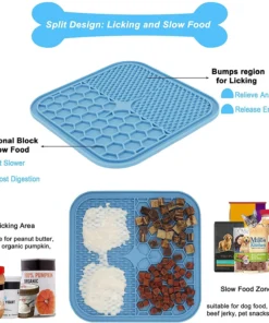 Alternative view of Lick Mat for Dogs Slow Feeder Licking Mat Anxiety Relief Lick Pad with Suction Cup for Peanut Butter Training Calming Mat 2 Pack