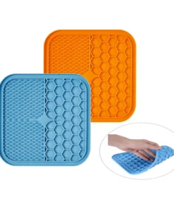 Lick Mat for Dogs Slow Feeder Licking Mat Anxiety Relief Lick Pad with Suction Cup for Peanut Butter Training Calming Mat 2 Pack